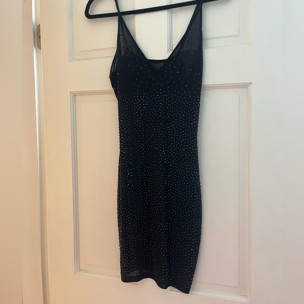 Elegant Black Beaded Dress